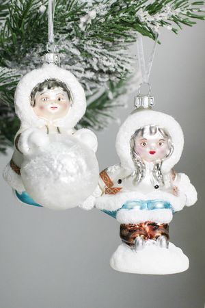 Набор ёлочных игрушек АРКТИЧЕСКАЯ ДРУЖБА, коллекция СЕВЕРНЫЕ ИСТОРИИ, стекло, 12 см, 2 шт., Winter Deco