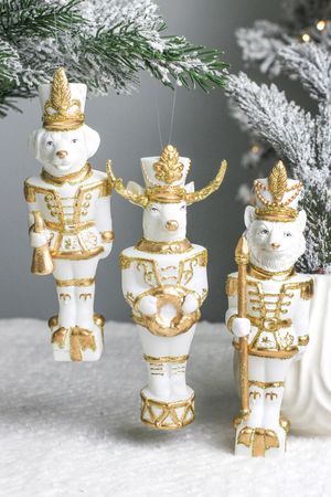 Набор ёлочных игрушек ЗВЕРИ 'МУЗЫКАЛЬНЫЙ ОТРЯД', стекло, полистоун, 18 см, 3 шт., Winter Deco