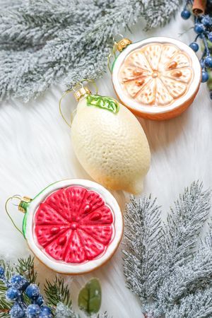 Набор ёлочных игрушек ЦИТРУСОВОЕ УДОВОЛЬСТВИЕ, стекло, 11 см, 3 шт., Winter Deco