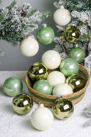 Набор стеклянных шаров Коллекция ХВОЙНЫЙ РАССВЕТ, эмалевые и глянцевые, 80 мм, 16 шт., Winter Deco