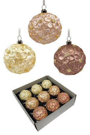Набор ёлочных шаров ДЕКАБРЬСКАЯ ГАРМОНИЯ, стекло, 8 см, 9 шт., Christmas Deluxe