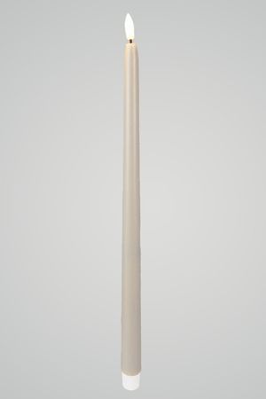 Набор восковых столовых свечей ВУЭЛО, серый, 'натуральный фитилёк', 38 см, 2 шт., пульт, таймер, батарейки, Koopman International