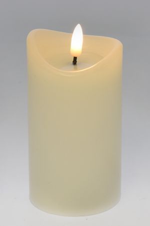 Светодиодная восковая свеча ХЮГГЕ ТАЙМ, белая, 'натуральный фитилёк', 12.5 см, таймер, батарейки, Koopman International