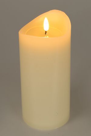 Светодиодная восковая свеча ХЮГГЕ ТАЙМ, слоновая кость, 'натуральный фитилёк', 12.5 см, таймер, батарейки, Koopman International