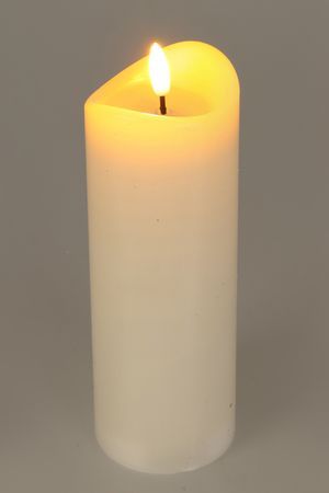 Светодиодная восковая свеча ХЮГГЕ ТАЙМ, слоновая кость, 'натуральный фитилёк', 20 см, таймер, батарейки, Koopman International
