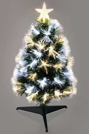 Настольная оптоволоконная ёлка СТРАЛЛЕ, зелёная, 60 тёплых и холодных белых LED-огней, 60 см, контроллер, Koopman International