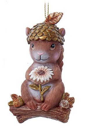 Ёлочная игрушка БЕЛОЧКА-ПРИПЕВОЧКА, полистоун, 9 см, Kurts Adler