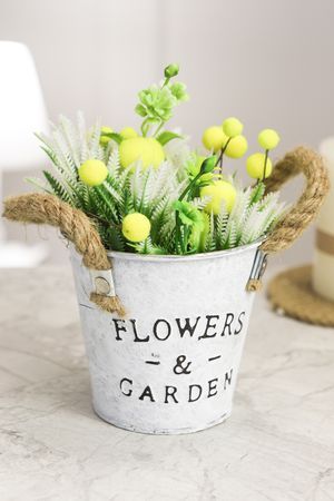 Искусственный цветок в горшке ОБРАЗ МИМОЗЫ с перистыми листиками, 19 см, Due Esse Christmas