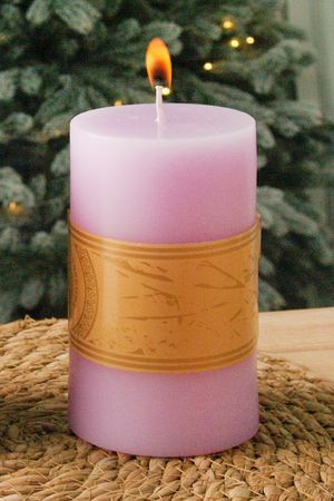 Свеча-столбик ЭТЕРНОС КЛАССИКО, сиреневая, 15х8 см, Омский Свечной