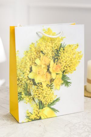 Подарочный пакет СОЛНЕЧНЫЙ БУКЕТ, бумага, 25х20 см, Due Esse Christmas