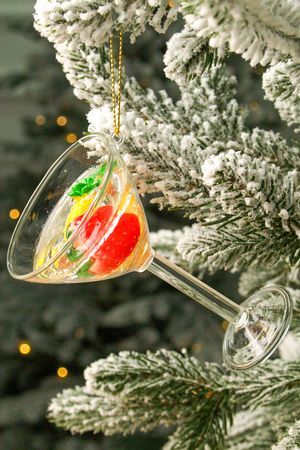 Ёлочная игрушка из стекла КОКТЕЙЛЬ-БАР: АНАНАС, стекло, 9 см, Kaemingk