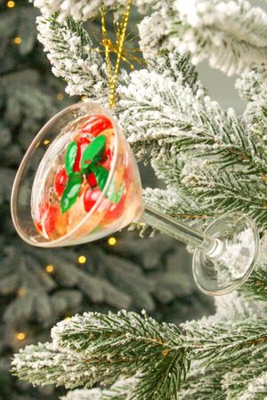Ёлочная игрушка из стекла КОКТЕЙЛЬ-БАР: ВИШНЯ, стекло, 9 см, Kaemingk