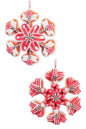 Набор ёлочных игрушек СНЕЖИНКИ - КОНФЕТНЫЙ ВОСТОРГ, полимерная глина, 11 см, 2 шт., Kurts Adler