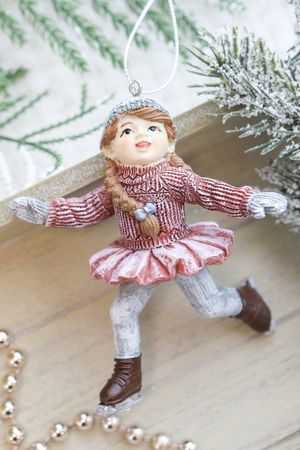 Ёлочная игрушка ФИГУРИСТКА ФРЕНКИ, полистоун, 11 см, Winter Deco