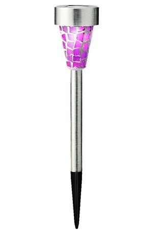 Садовый светильник Solar БИЗАЦЦА на солнечной батарее, холодные белые LED-огни, фиолетовый, 28 см, Kaemingk