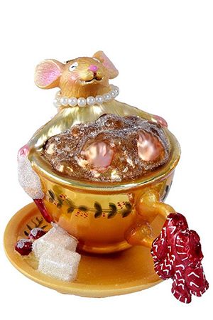 Набор ёлочных игрушек МЫШКА-ГЛЮКОЗНОЕ СПА стекло, 11 см, 2 шт., Winter Deco