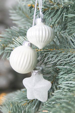 Ёлочное украшение-гроздь НОВОГОДНЯЯ ТЕРЦИЯ, стекло, белая, 12 см, Winter Deco