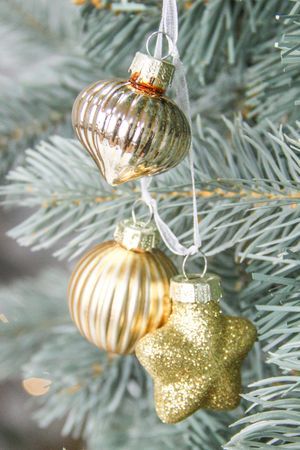 Ёлочное украшение-гроздь НОВОГОДНЯЯ ТЕРЦИЯ, стекло, золотая, 12 см, Winter Deco