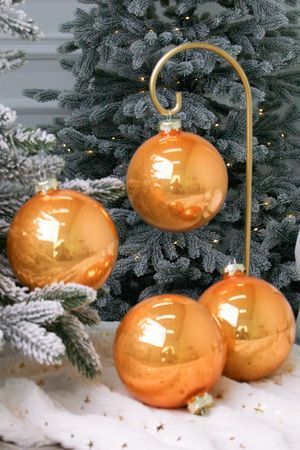 Набор стеклянных шаров глянцевых, цвет: золотой, 100 мм, упаковка 4 шт., Winter Deco