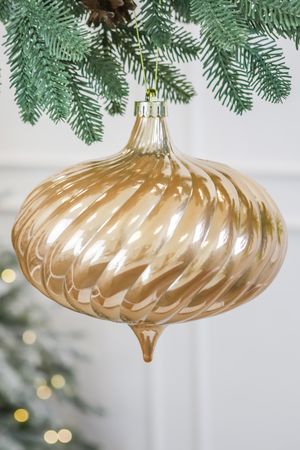 Ёлочный шар-луковка ЛАУРЕНСИЯ ГОЛД, пластик, 19 см, Winter Deco