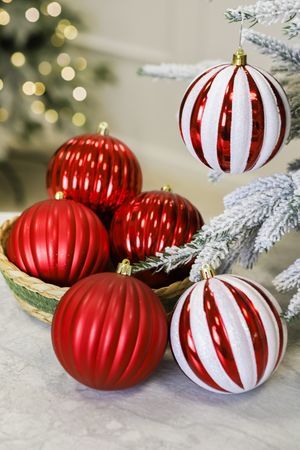 Набор ёлочных шаров ЛЕЖЕР, пластик, 10 см, 6 шт., Winter Deco