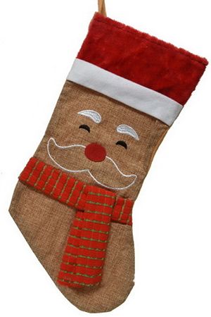 Носок для подарков ДОБРАЯ УЛЫБКА САНТЫ, полиэстер, 46 см, Kaemingk