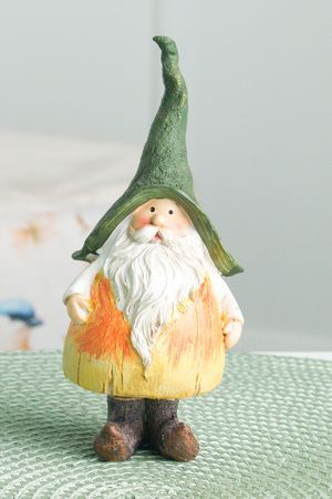 Декоративная фигурка ГРИБНОЙ ГНОМ в зеленый шляпе, полистоун, 15 см, Edelman