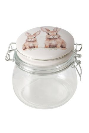 Банка для хранения ЗАЙКИ-ХОЗЯЙКИ, стекло, 11 см, 450 мл, Boltze