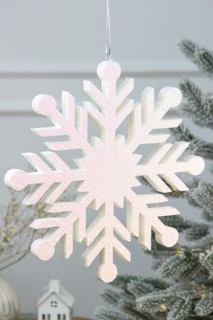 Снежинка КРИСТАЛЛ - макси, белая, пеноплекс, 50 см, МанузинЪ