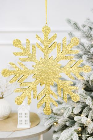 Снежинка КРИСТАЛЛ - макси, золотая, пеноплекс, 50 см, МанузинЪ