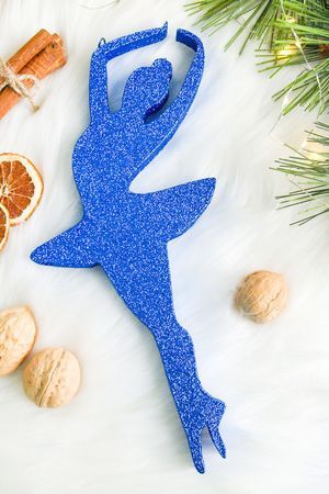 Игрушка для уличной елки Балерина, пеноплекс, синяя, 30 см, МанузинЪ