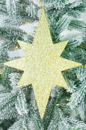 Елочное украшение ВИФЛЕЕМСКАЯ ЗВЕЗДА золотая, с блестками, пеноплекс, 40 см, МанузинЪ