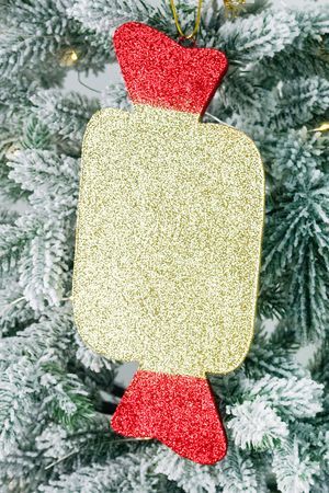 Елочное украшение КОНФЕТА с блестками, золотая, пеноплекс, 40 см, МанузинЪ