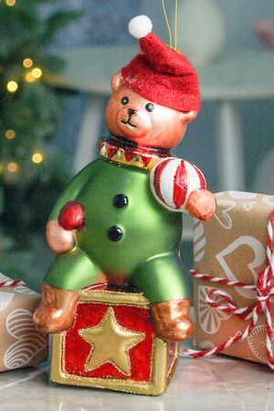 Ёлочная игрушка МИШКА ЦИРКУС, стекло, 17 см, Winter Deco