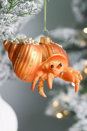 Ёлочная игрушка ДОМОВИТЫЙ КРАБИК, стекло, 12 см, Winter Deco