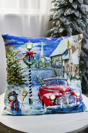 Светящаяся подушка АВТОМОБИЛЬЧИК РАДОСТИ, 3 тёплых белых LED-огня, 45х45 см, батарейки, 