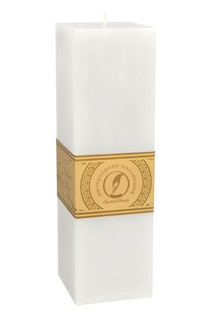 Свеча-столбик  (правильная четырехугольная призма) ЭТЕРНОС КВАДРО, белая, 250х75 мм, Омский Свечной