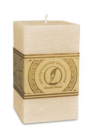 Свеча-столбик  (правильная четырехугольная призма) ЭТЕРНОС КВАДРО, кремовая, 125х75 мм, Омский Свечной