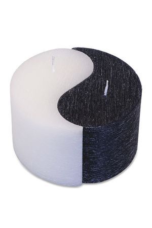 Декоративная свеча ИНЬ-ЯН РЕЛЬЕФ, 12.5х7.5 см, белая и черная, Омский Свечной