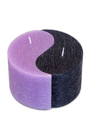Декоративная свеча ИНЬ-ЯН РЕЛЬЕФ, 12.5х7.5 см, сиреневая и черная, Омский Свечной