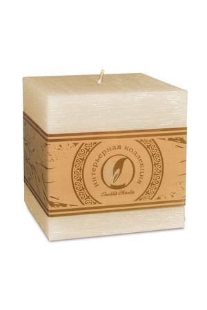 Свеча куб РУСТИК СТАЙЛ, кремовая, 10 см, Омский Свечной