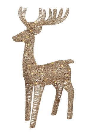 Декоративная светящаяся фигура ОЛЕНЬ-ИСКОРКА, металл, 60 тёплых белых LED-огней, 107 см, уличный, Edelman