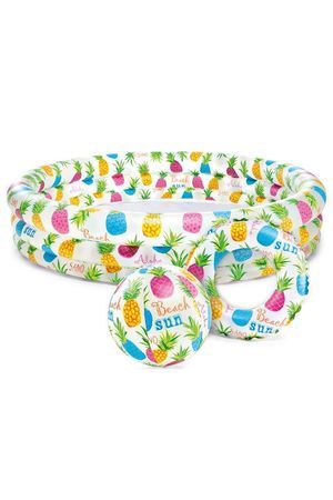 Надувной бассейн АКВАРИУМ с кругом и мячом, 132х28 см, Intex