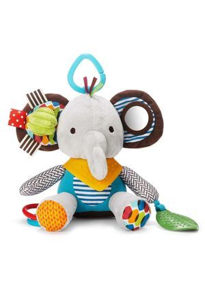 Подвесная развивающая игрушка СЛОН с прорезывателем, текстиль, пластик, 25 см, 