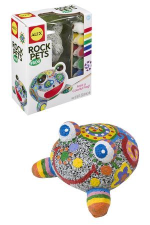 Набор для раскрашивания ЛЯГУШКА, камень, 6 красок, кисть, 