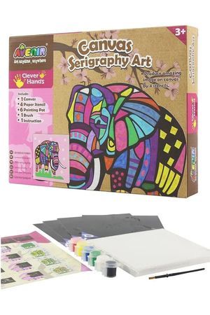 Набор для трафаретного раскрашивания - шелкографии СЛОН, 27х21 см, 