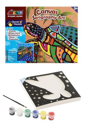 Набор для трафаретного раскрашивания - шелкографии ЧЕРЕПАХА, 27х21 см, 