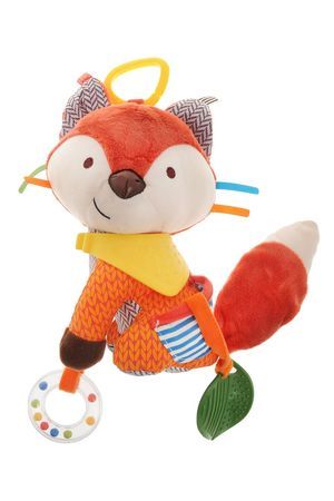 Развивающая игрушка с прорезывателем и погремушкой ЛИСА, текстиль, пластмасса, 20 см, 