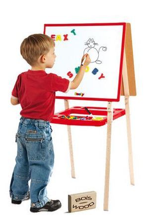 Деревянный МОЛЬБЕРТ с маркерами и буквами, 100х53 см, 