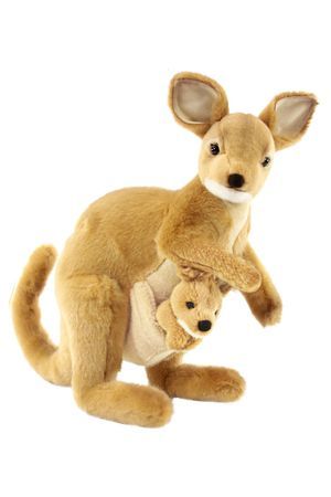 Мягкая игрушка кенгуру с кенгуренком 38 см, Ханза (Hansa)